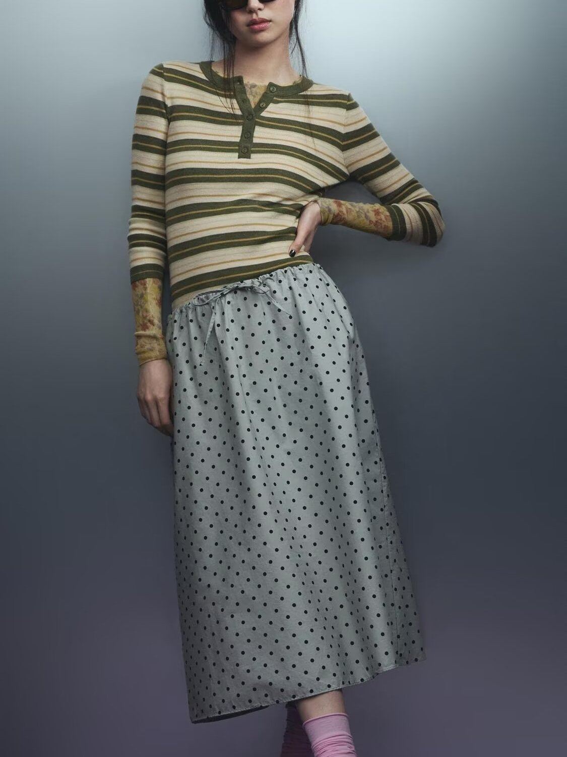 Vintage Fashion In Chinese - New Summer Long Midi Skirt Polka