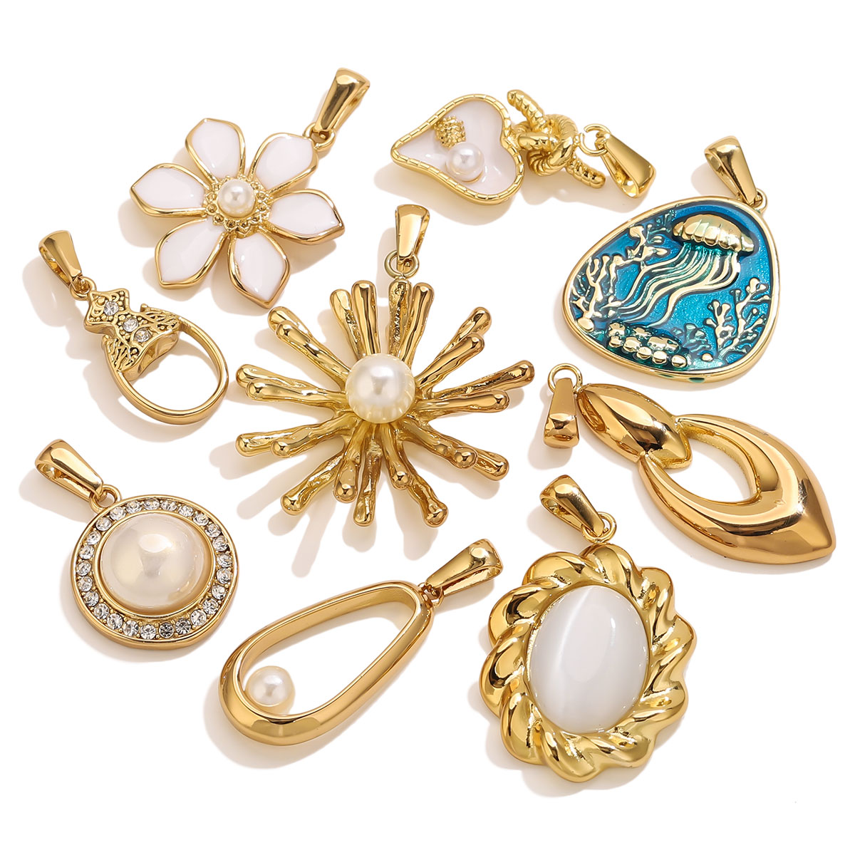 Vintage Fashion Jewelry - 1Pcs 18K Gold Plated Stainless Steel