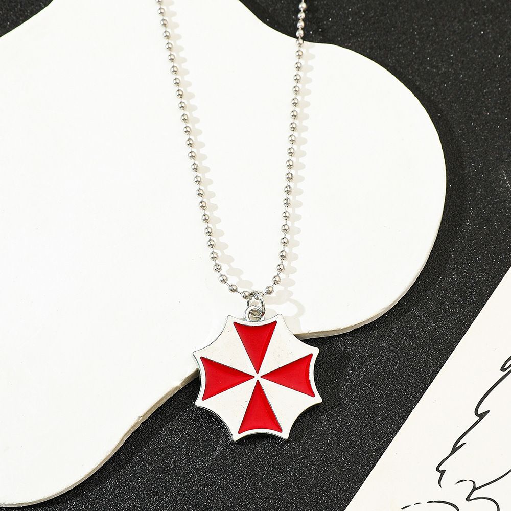 Vintage Fashion Jewelry - Vintage Fashion Red Umbrella Pendant Necklace
