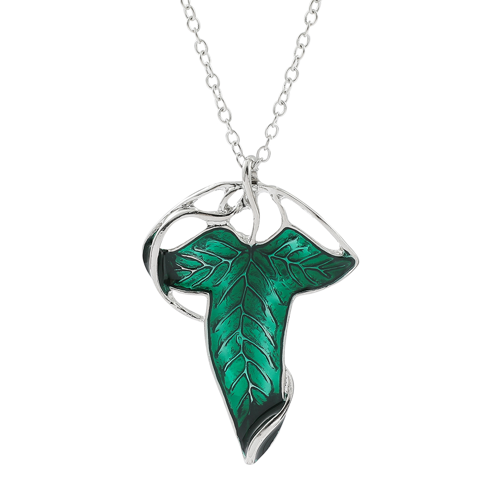 Vintage Fashion Jewelry - Vintage Green Leaf Pendant Necklace Exquisite