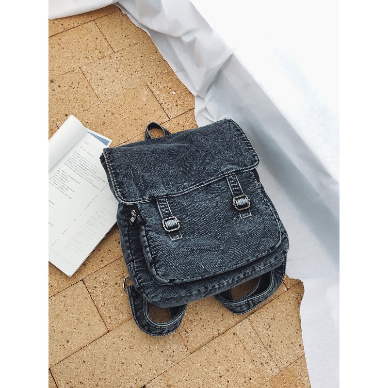Vintage Fashion Books - Vintage Denim Backpack For Women Casual