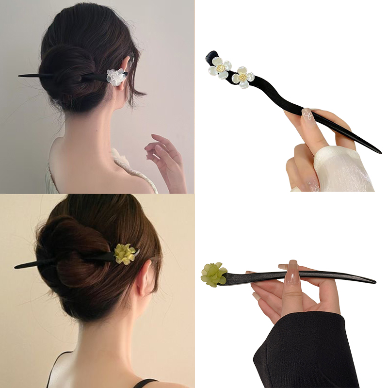 Vintage Fashion Jewelry - Vintage Chinese Style Wooden Flower Hair