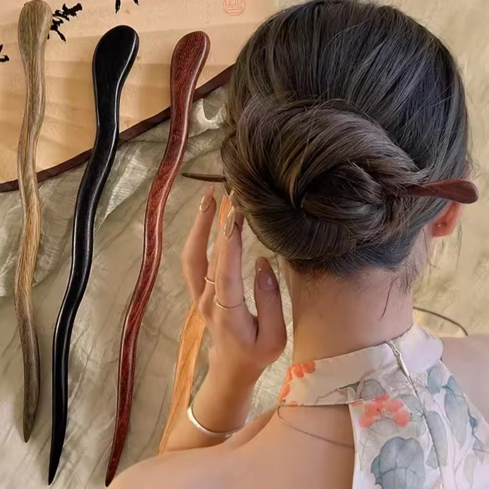 Vintage Fashion In Chinese - Vintage Chinese Style Elegant Wood Hair