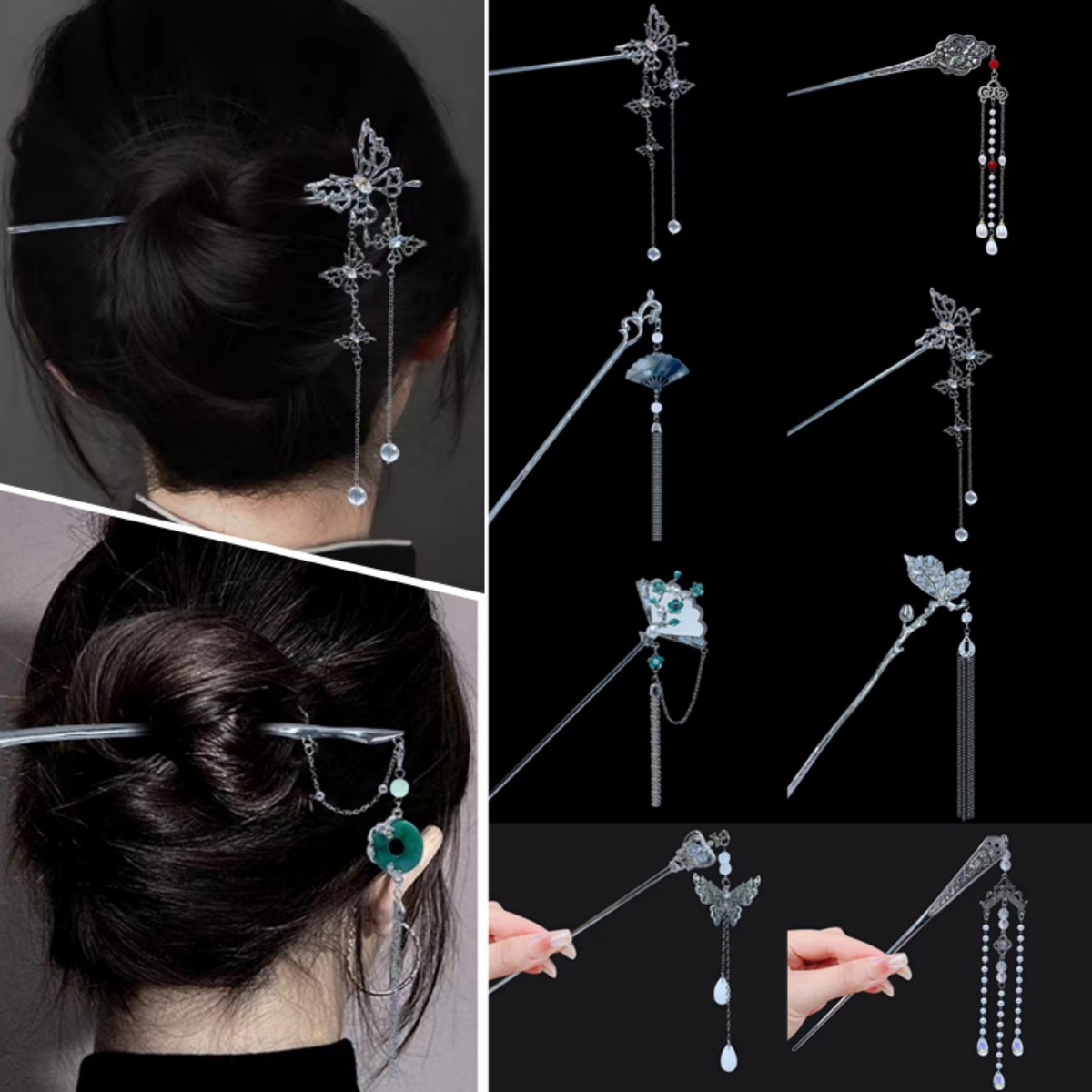 Vintage Fashion Jewelry - 18cm Chinese Style Hairpin Elegant Flower