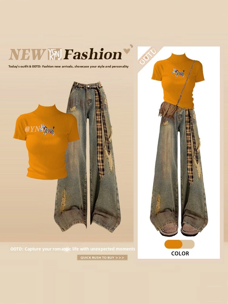 Vintage Fashion T Shirts - Summer American Style Short Sleeve T-Shirt