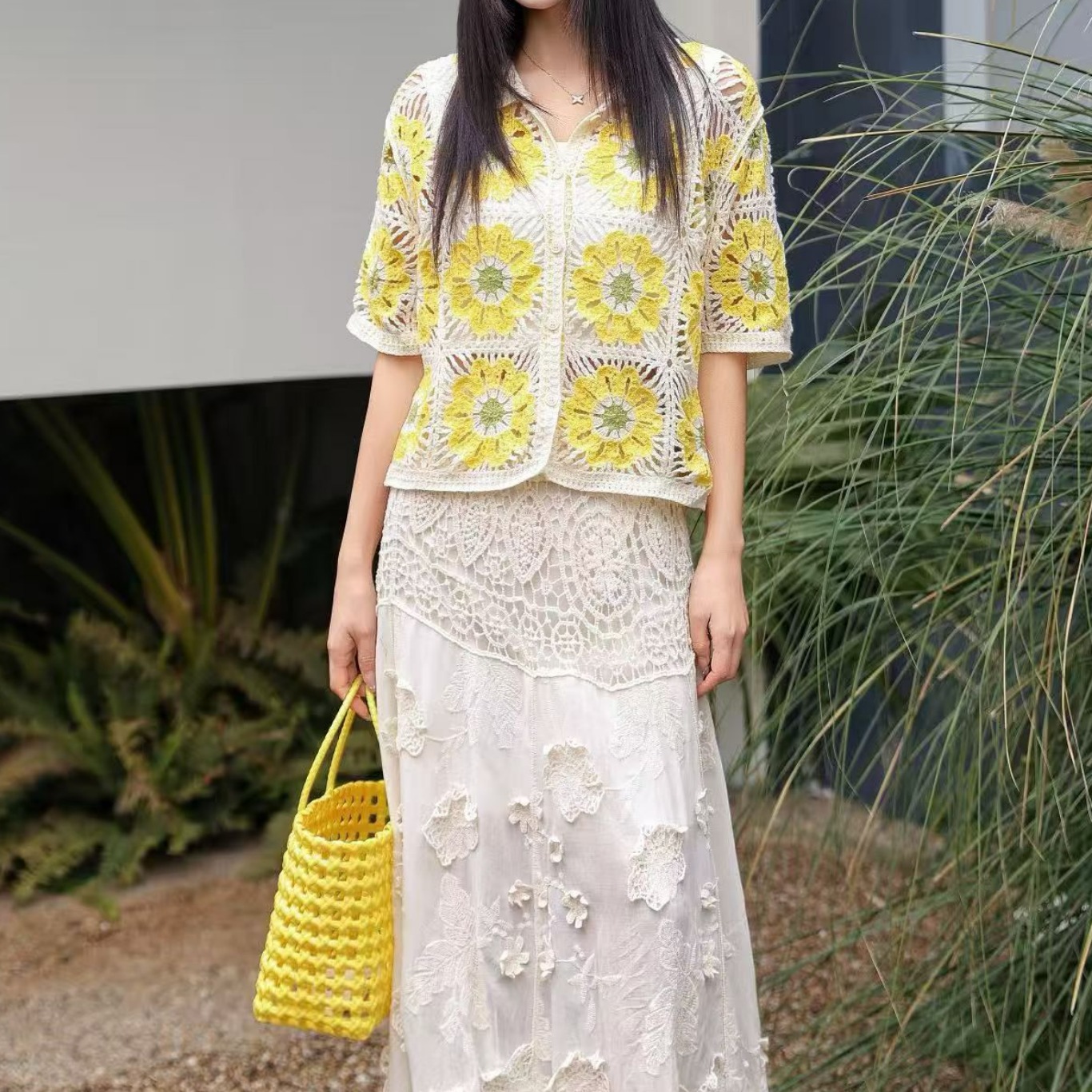 Granny Square Crochet Knit Pol - Crochet Top Boho 评论和价格