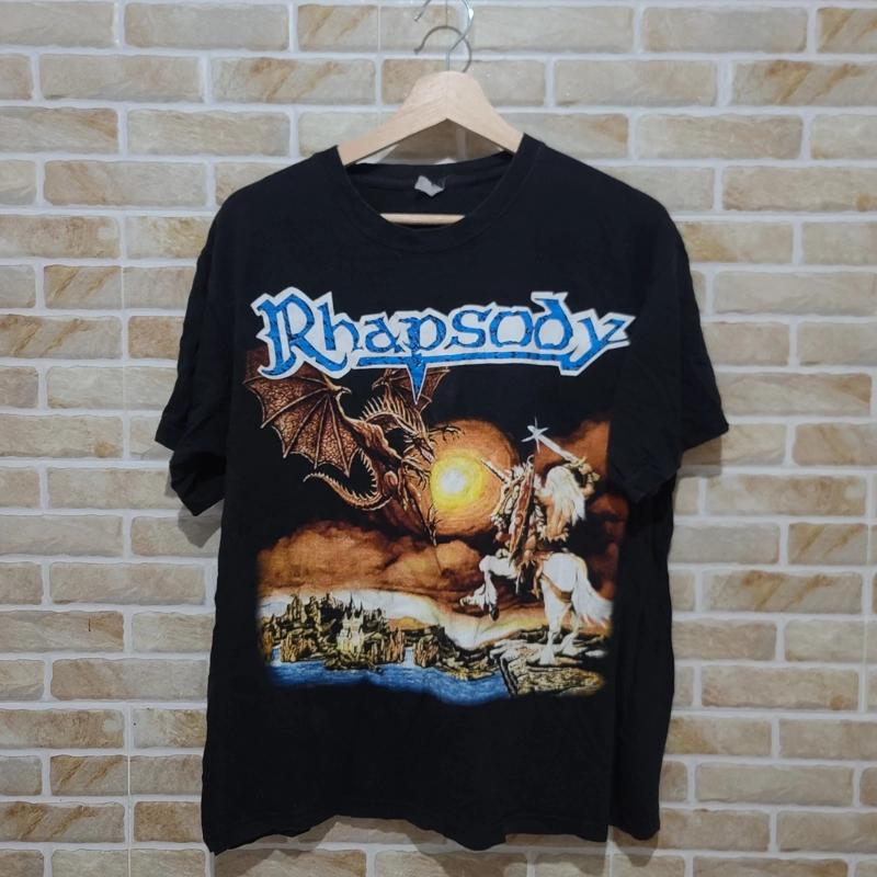 Vintage 90s Rhapsody Of Fire R - Band Tee Faded 90S 评论和价格