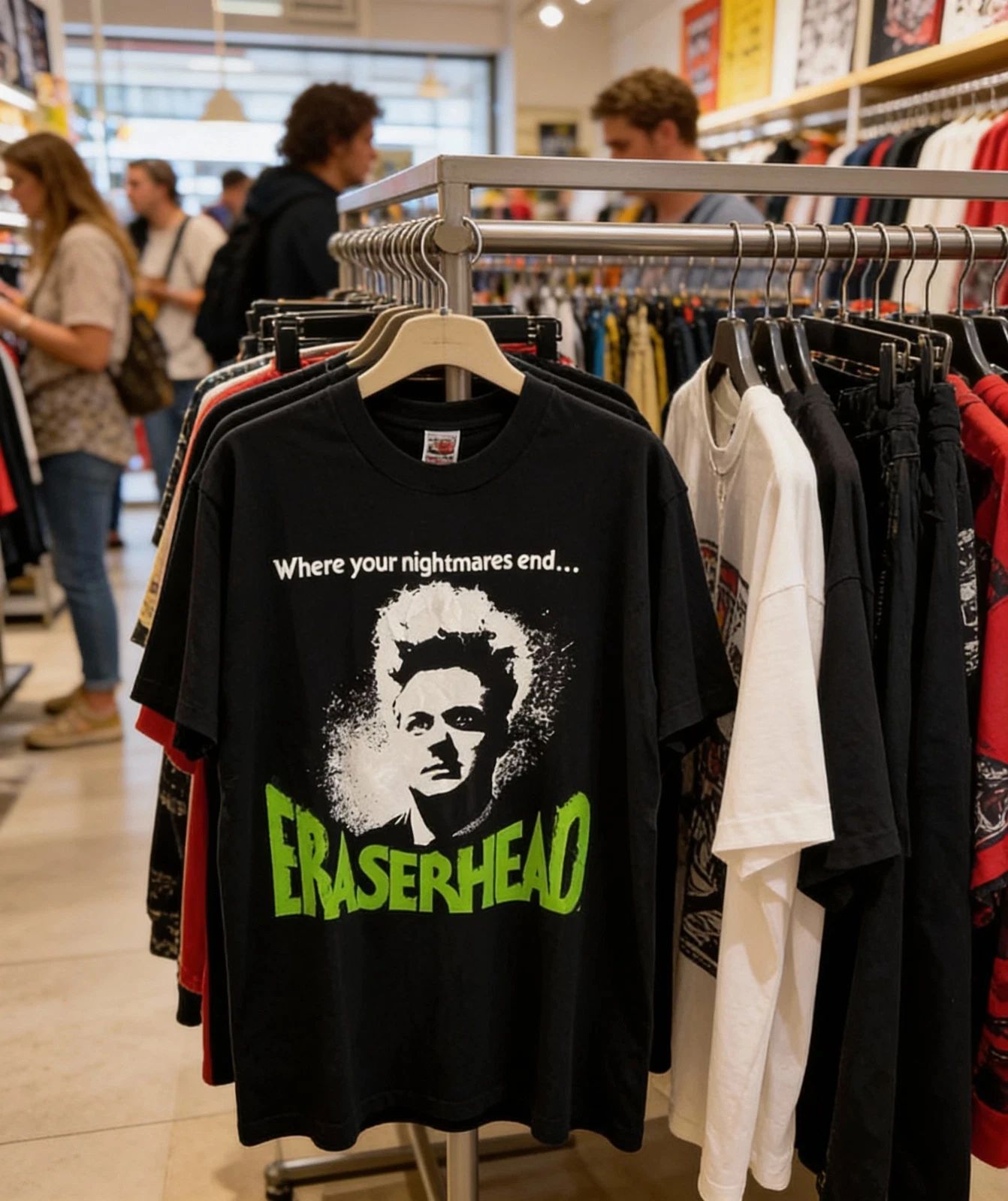 Horror Movie Themed Print T-sh - Vintage Fashion Tv 评论和价格