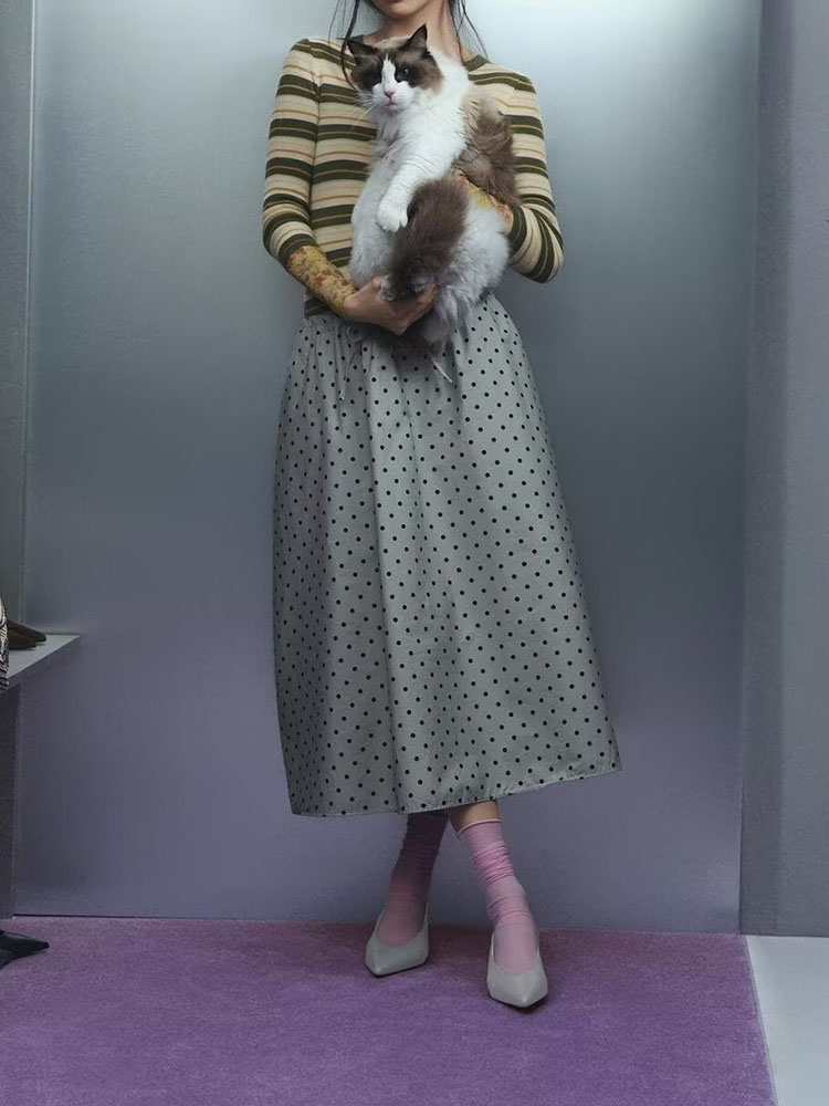 New Summer Long Midi Skirt Pol - Vintage Fashion In Chinese 评论和价格