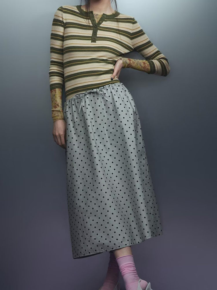 New Summer Long Midi Skirt Pol - Vintage Fashion In Chinese 评论和价格