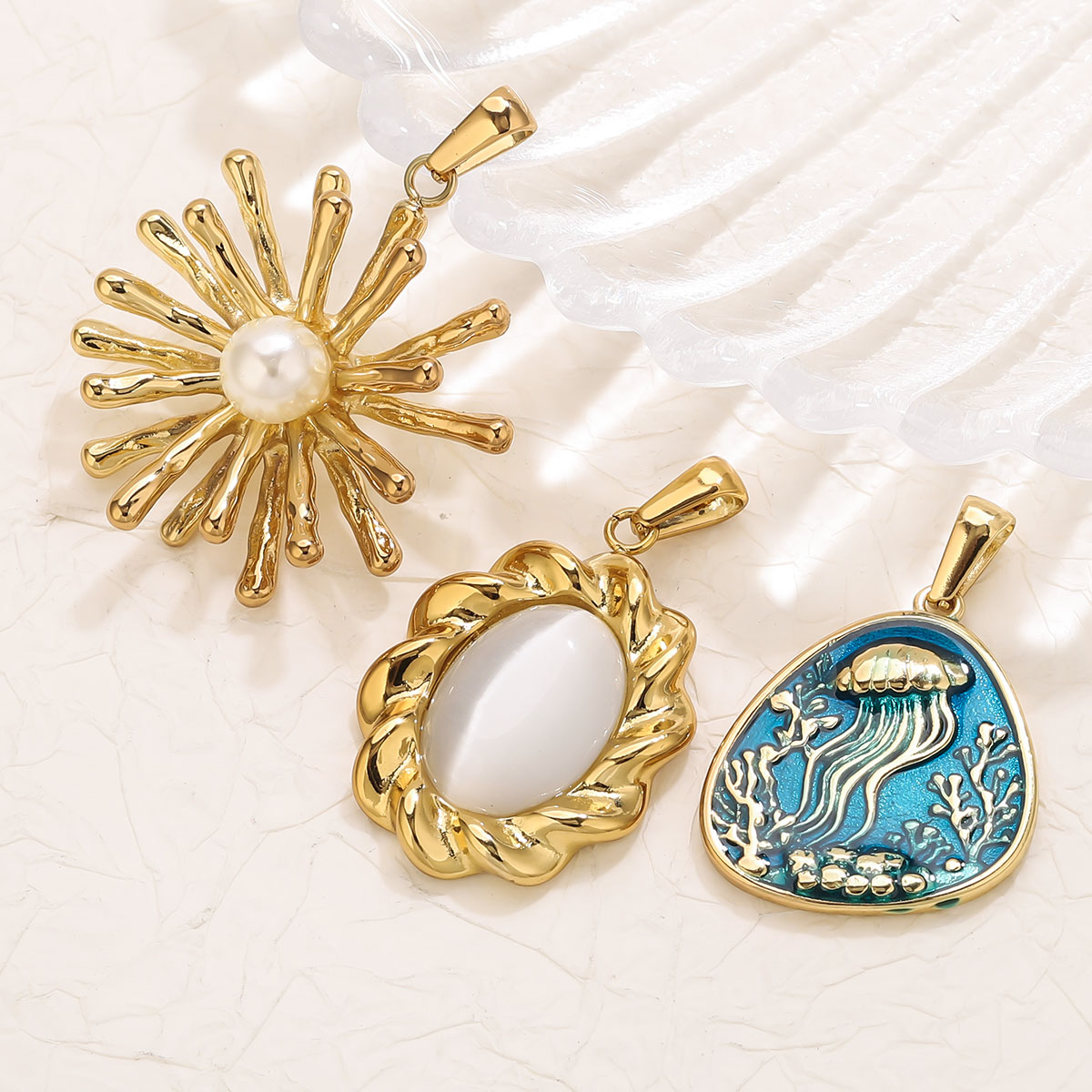 1Pcs 18K Gold Plated Stainless - Vintage Fashion Jewelry 评论和价格