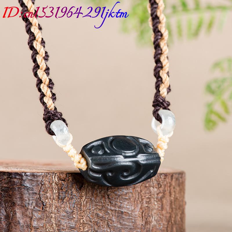 Hetian Jade Carve Bead Pendant - Vintage Fashion Jewelry 评论和价格