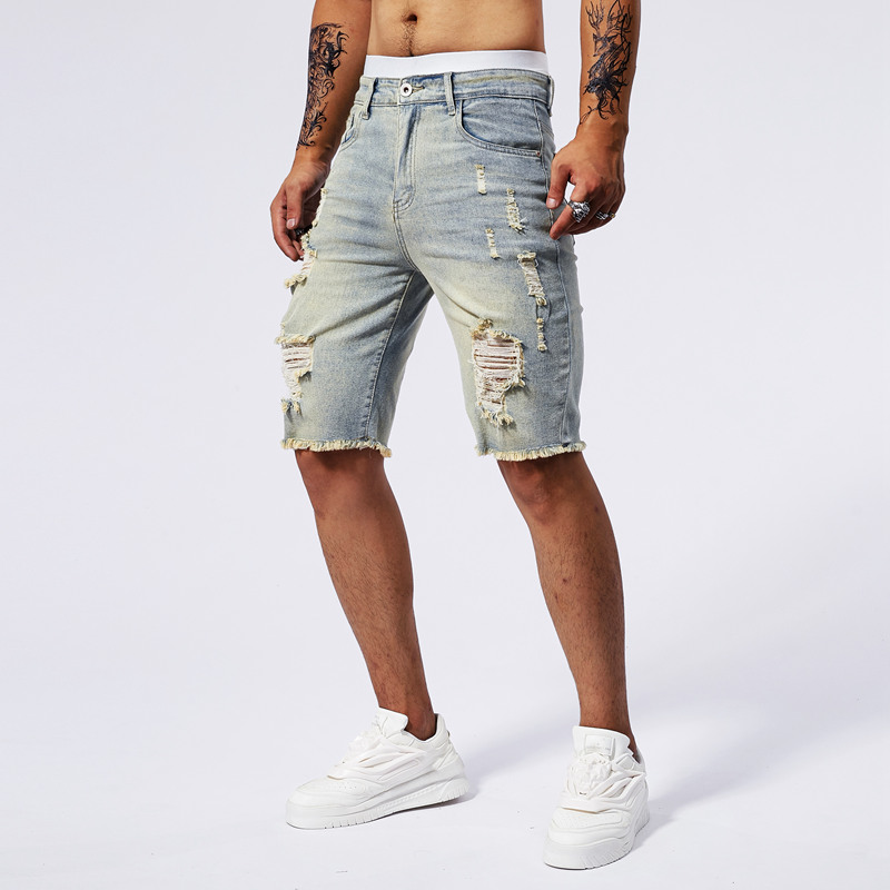 2025 Summer New Men's Ripped D - Vintage Fashion In 2025 评论和价格