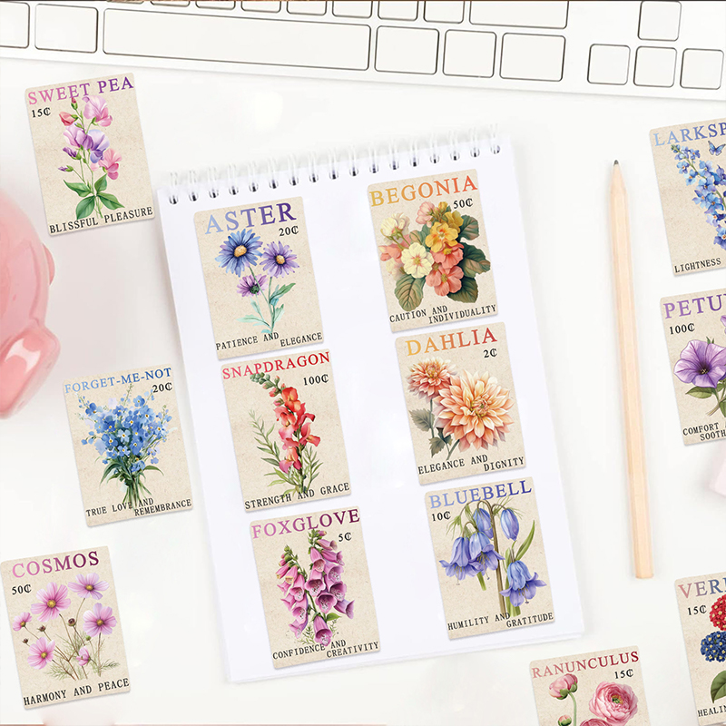 50PCS Vintage Flower Postage S - Vintage Fashion Magazine 评论和价格