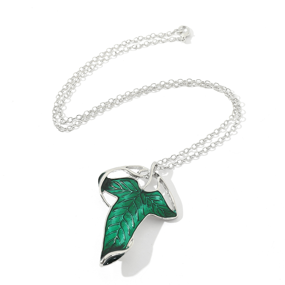 Vintage Green Leaf Pendant Nec - Vintage Fashion Jewelry 评论和价格