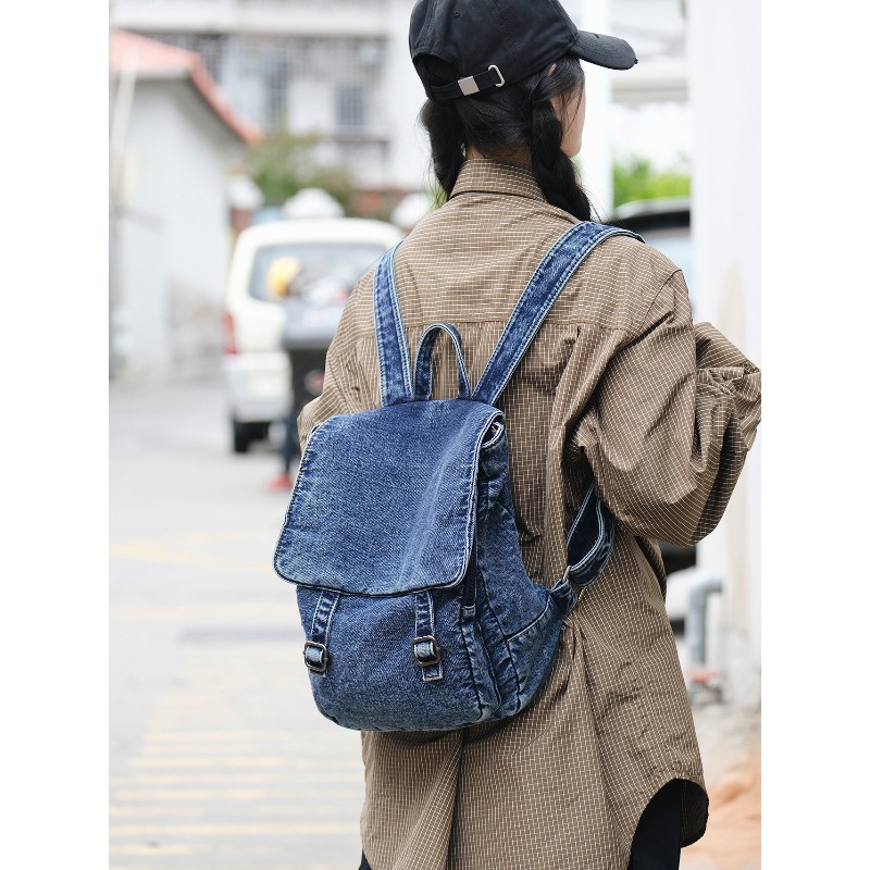 Vintage Denim Backpack For Wom - Vintage Fashion Books 评论和价格