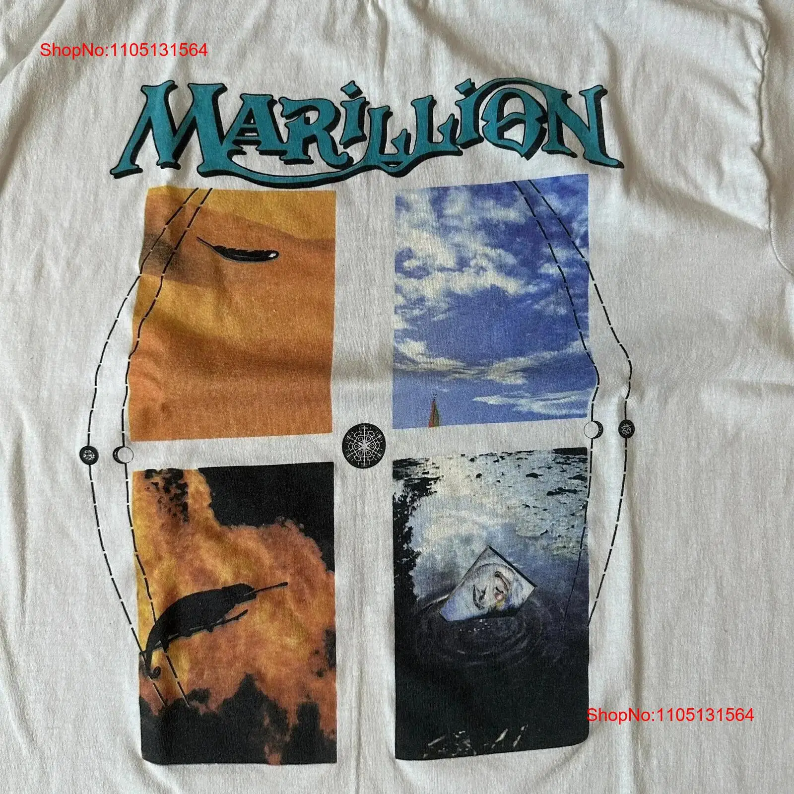 Vintage RARE Marillion White T - Vintage Fashion Knitwear 评论和价格