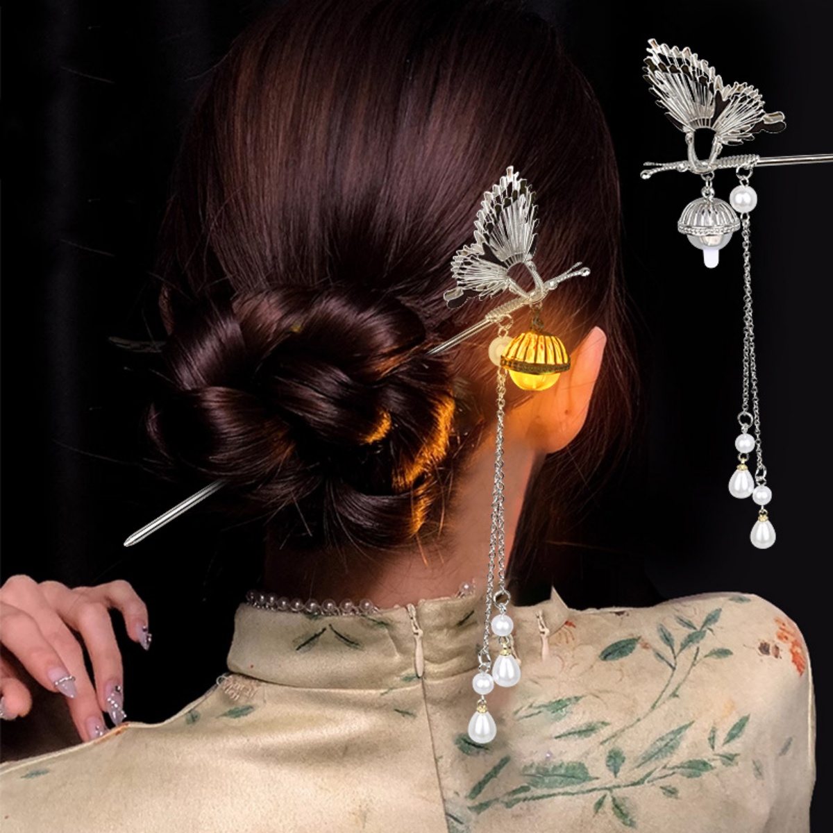 Luminous Flower Hairpin For Wo - Vintage Fashion In Chinese 评论和价格