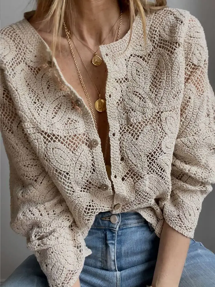 Women's Crochet Knit Shirts Bu - Crochet Top Boho 评论和价格