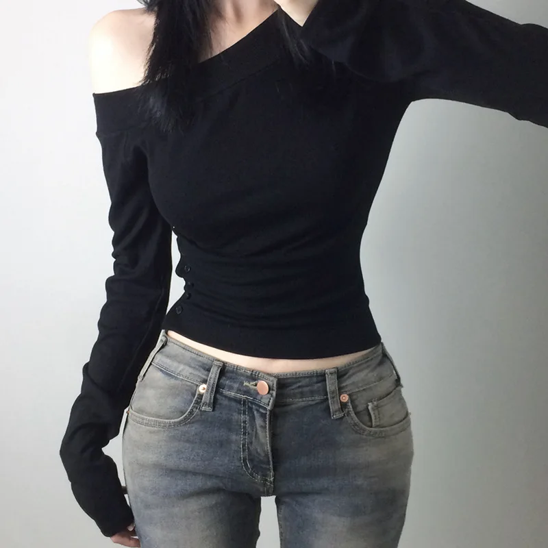 Y2K Vintage Pleated Button T-S - Vintage Fashion T Shirts 评论和价格